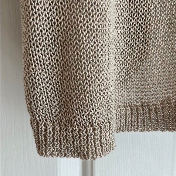 Croft & Barrow Tan Open Curved Front Loose Knit Sweater with Ribbed Trim M - Picture 8 of 10